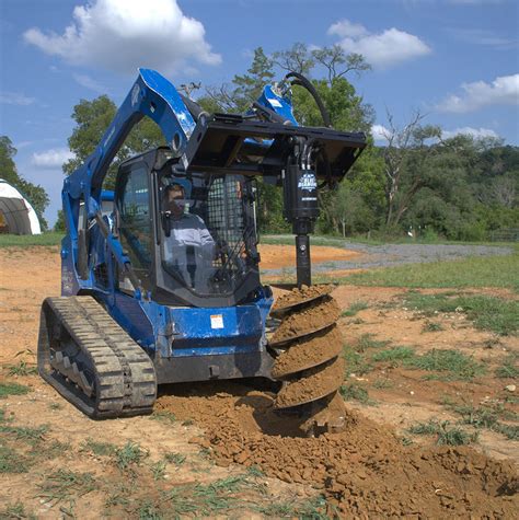 riding skid steer with auger attachment|heavy duty skid steer auger.